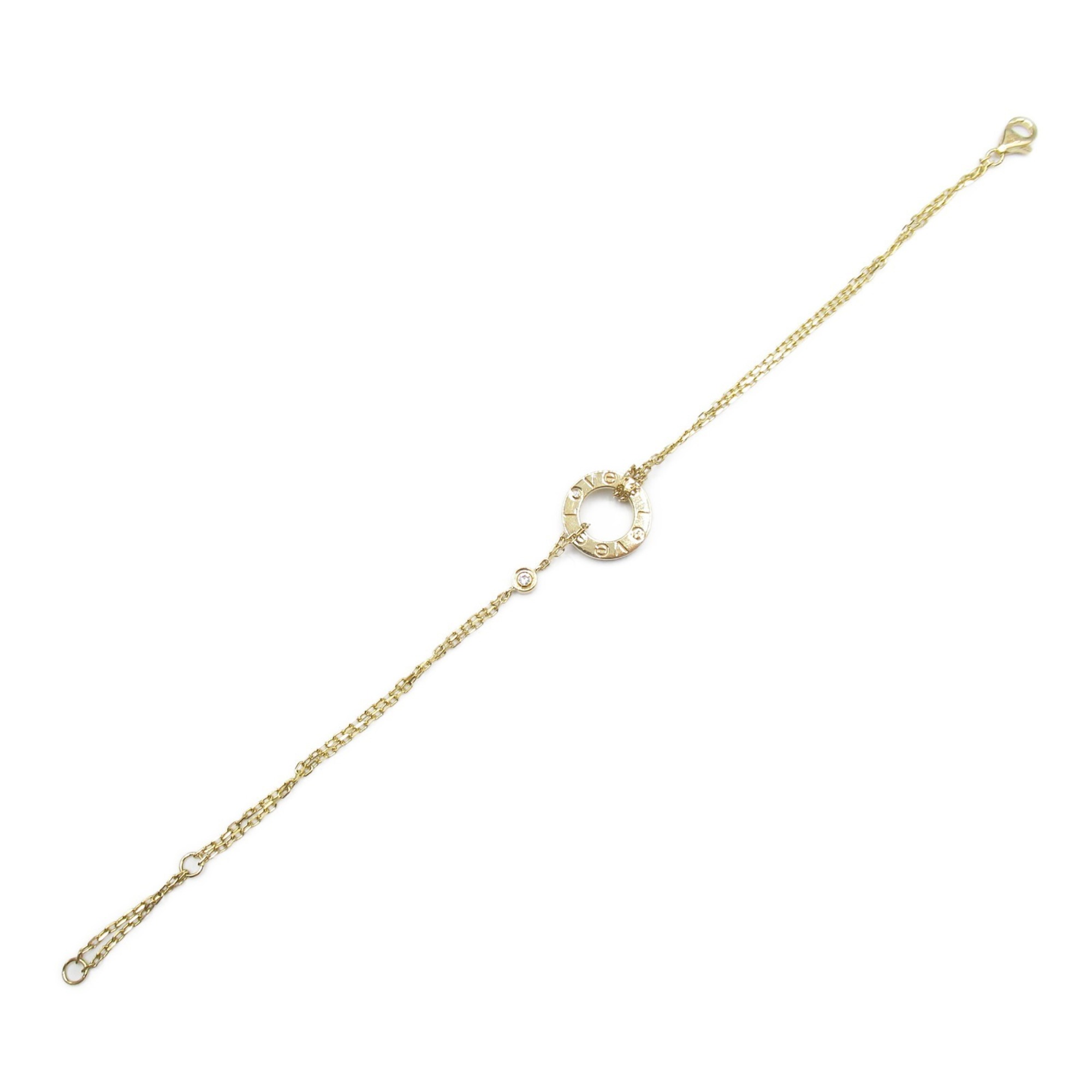 Cartier Love Circle 2P Diamond Bracelet K18 (Yellow Gold) Ladies Clear