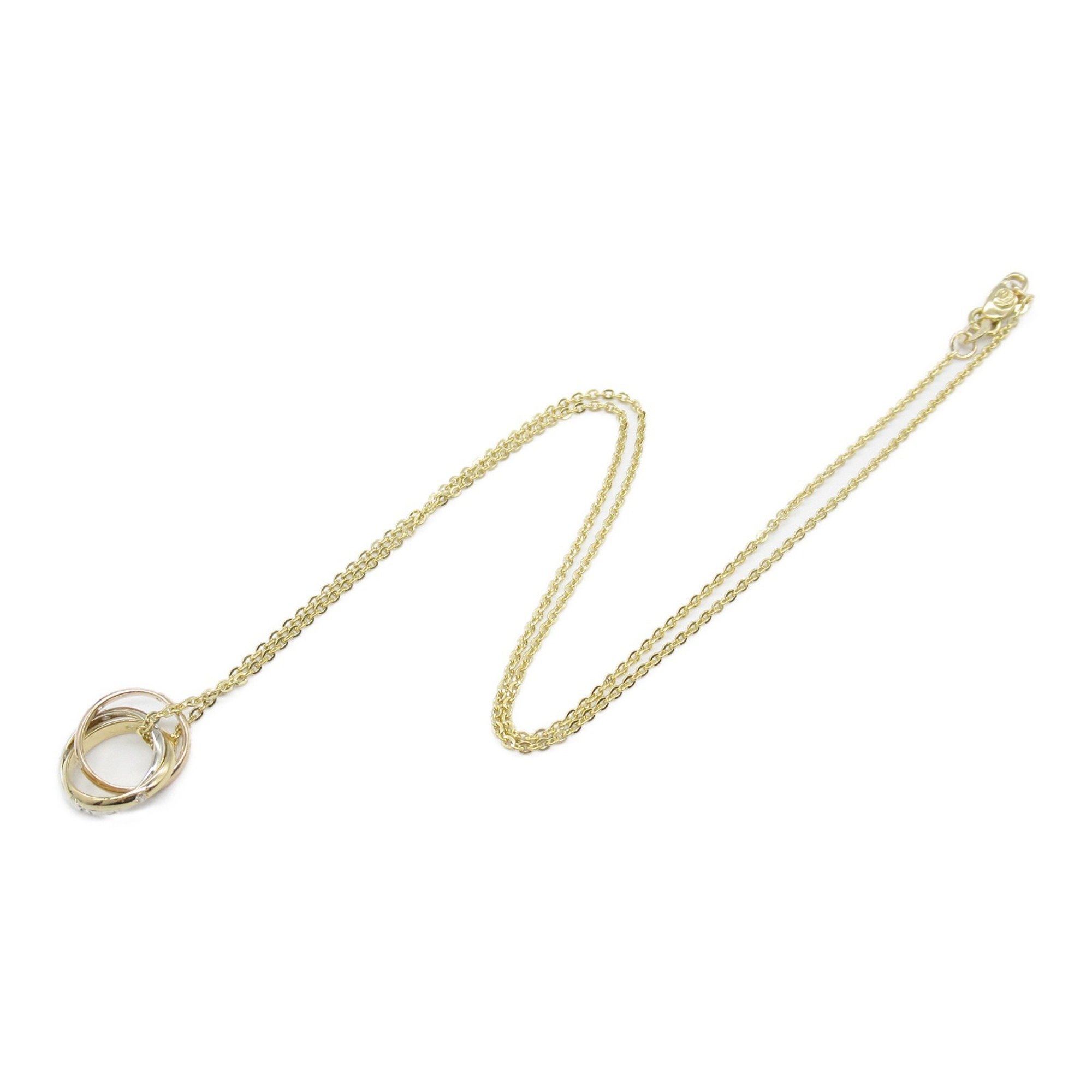 Cartier Baby Trinity 15P Diamond Necklace K18 (Yellow Gold) K18WG (White (Pink Ladies Clear