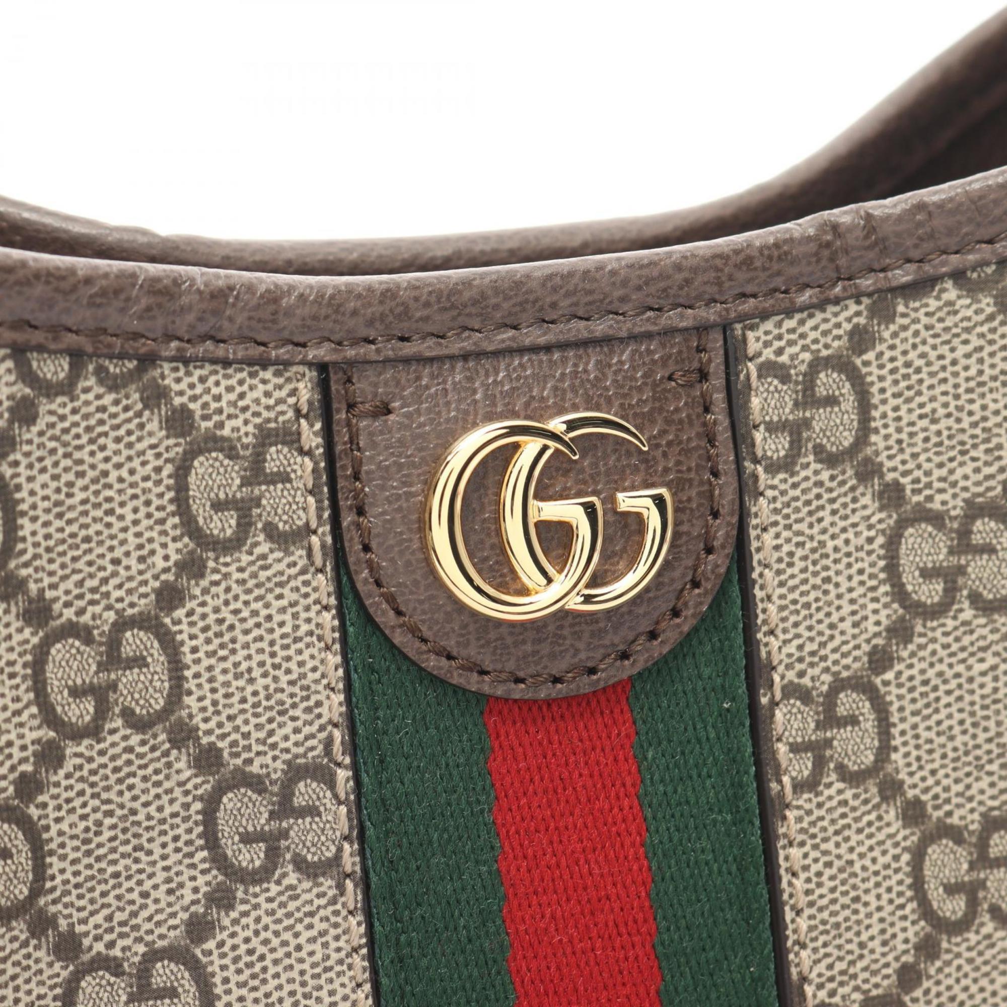 GUCCI Ophidia GG Supreme Small Shoulder Bag Coated Canvas Leather Women's Beige Brown Multicolor 78140296IWG8745