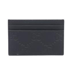 GUCCI GG Rubber Effect Business Card Holder/Card Case Rubberized Leather Men's Black 771315AAC0L1000