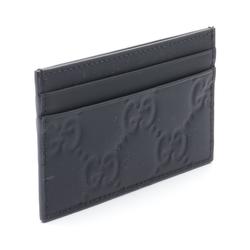 GUCCI GG Rubber Effect Business Card Holder/Card Case Rubberized Leather Men's Black 771315AAC0L1000