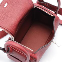 Hermes Lindy Shoulder Bag Taurillon Clemence Women's Bordeaux