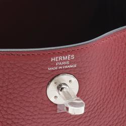 Hermes Lindy Shoulder Bag Taurillon Clemence Women's Bordeaux