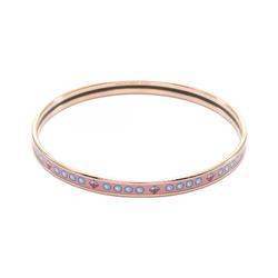 Hermes HERMES Uni Bangle GP (Gold Plated) Enamel Women's Gold Pink Multicolor