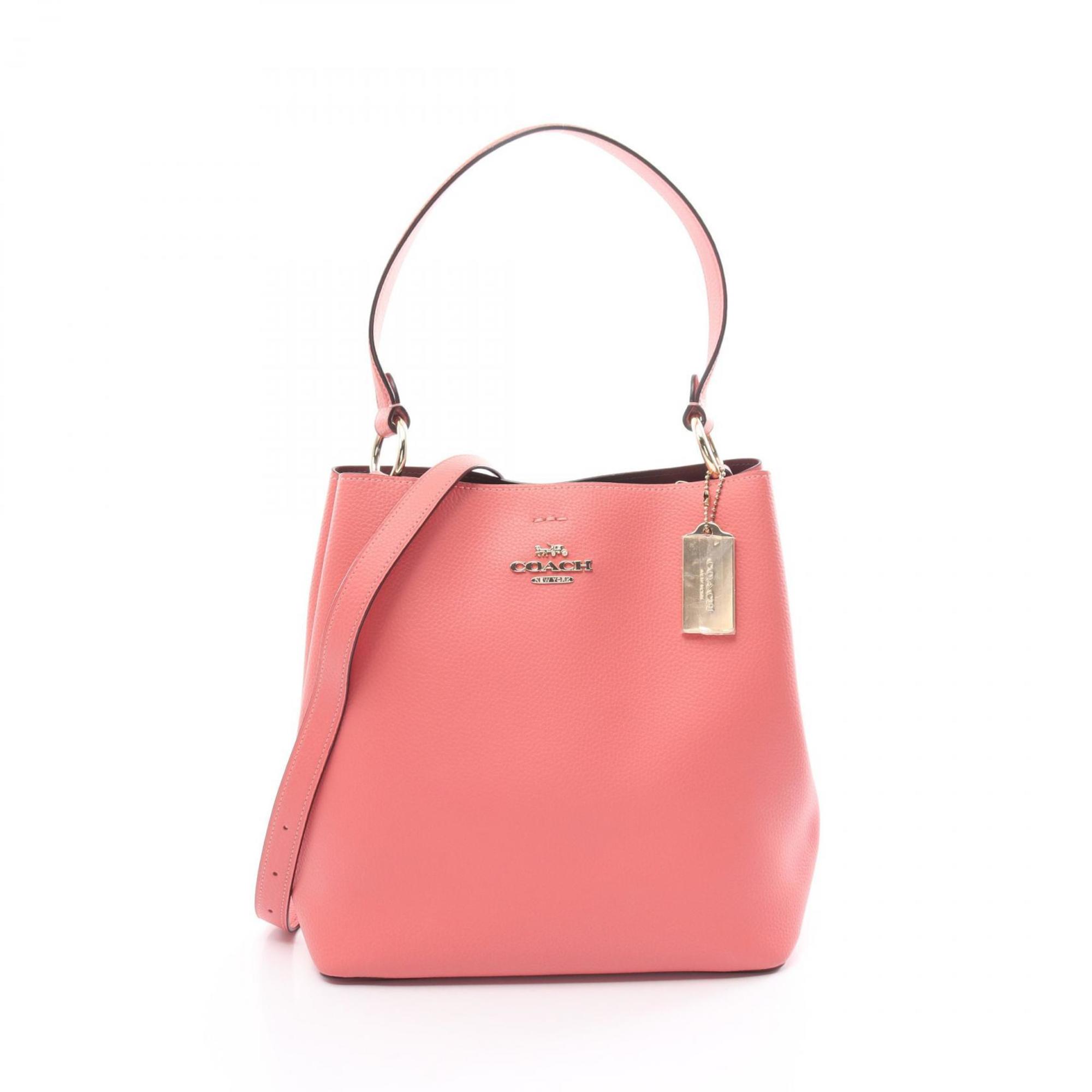 Coach Town Basket Handbag Bag Leather Women's Pink 91122