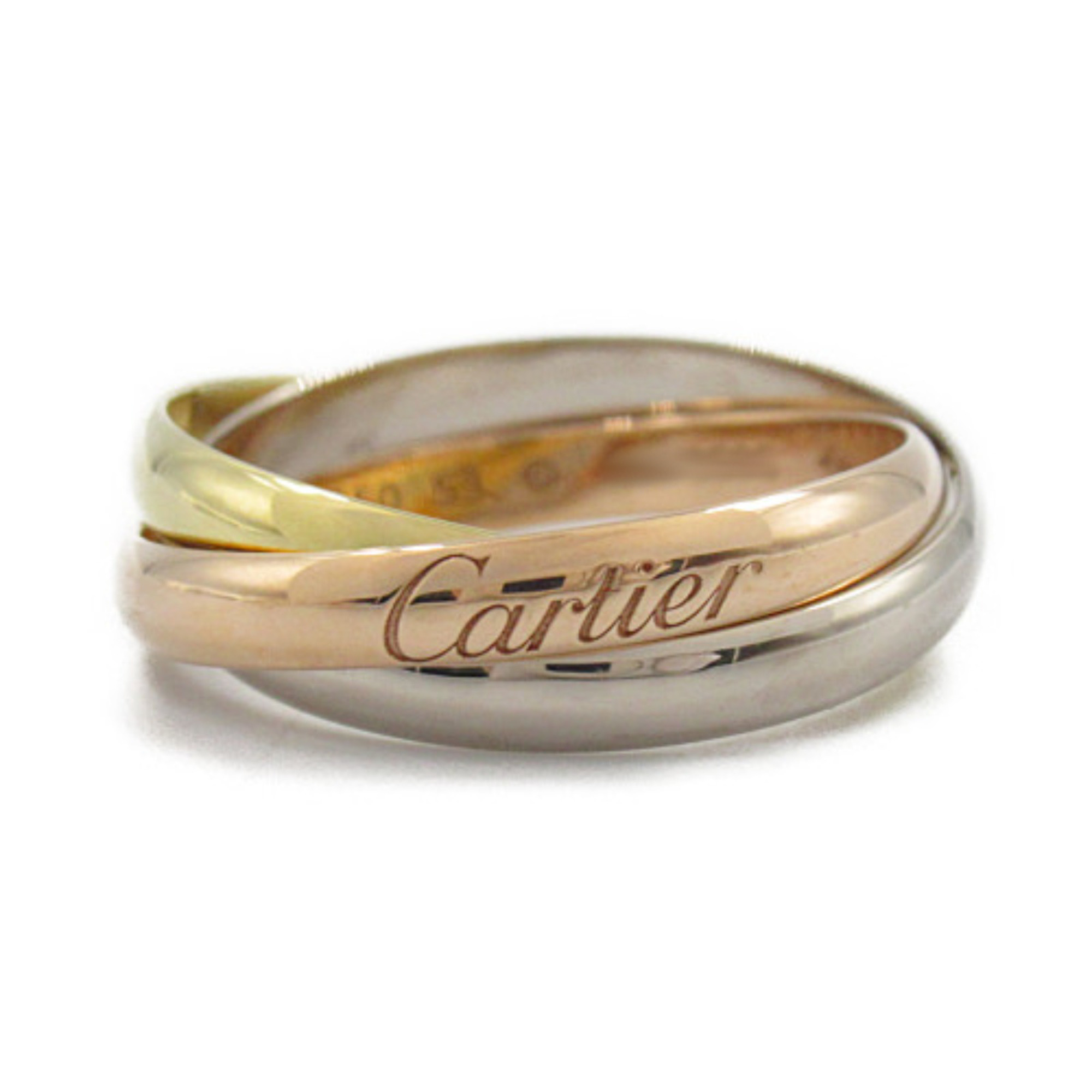 Cartier Trinity Ring, K18 (Yellow Gold), 750 Three Gold, Women's, Gold