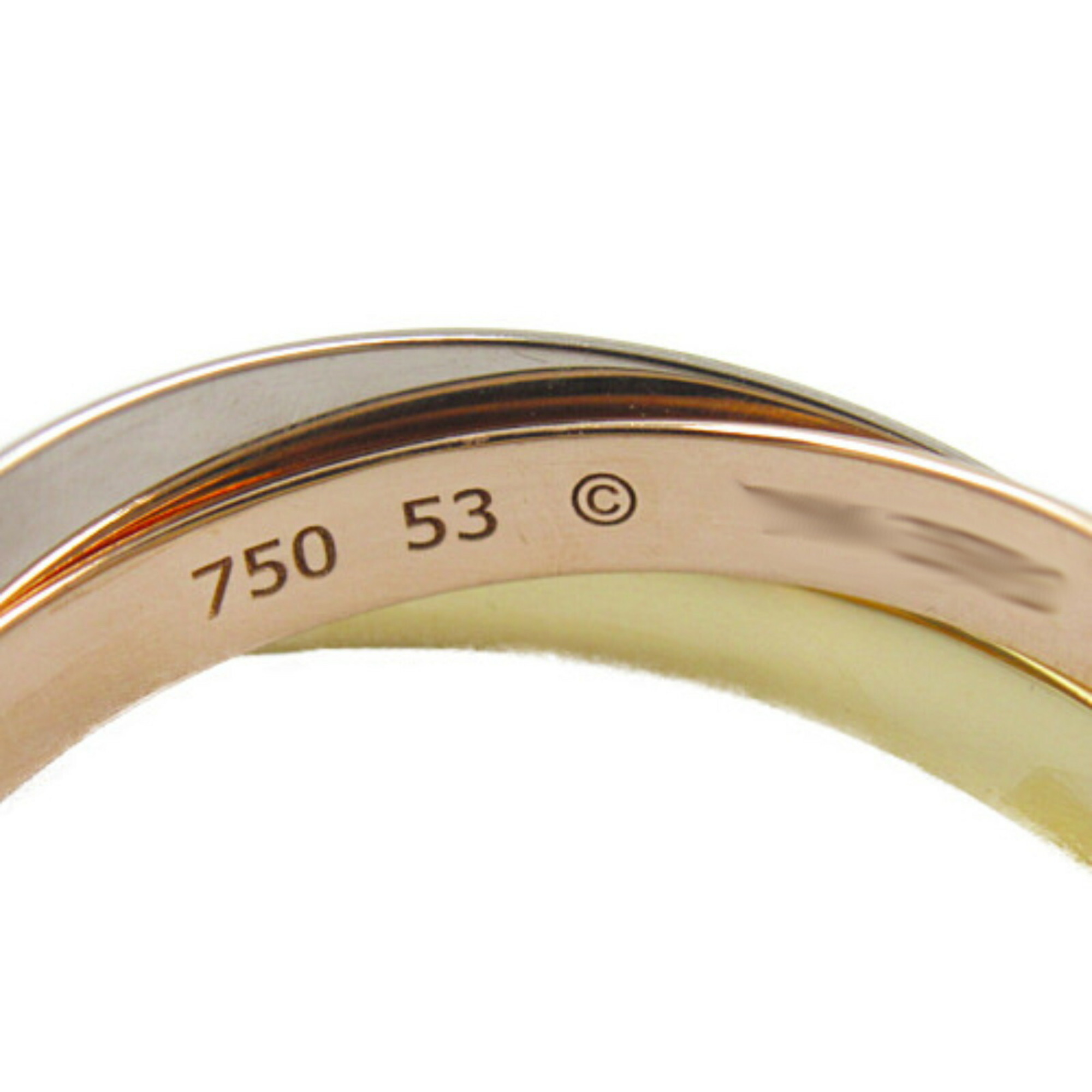 Cartier Trinity Ring, K18 (Yellow Gold), 750 Three Gold, Women's, Gold