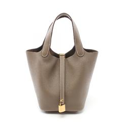 Hermes HERMES Picotin Lock PM Handbag Bag Taurillon Clemence Women's Brown