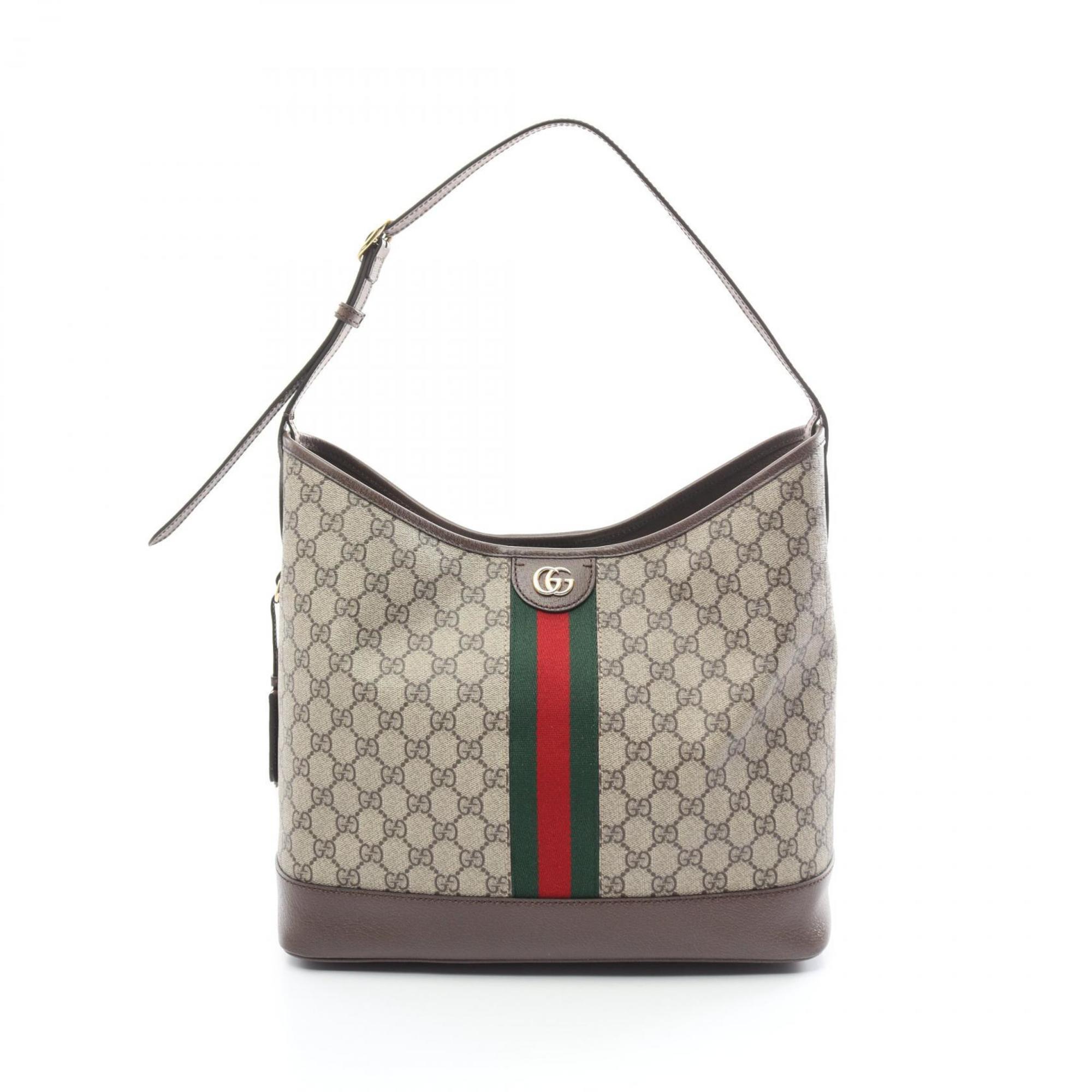 GUCCI Ophidia GG Supreme Medium Shoulder Bag, Coated Canvas, Leather, Women's, Beige, Brown, Multicolor, 78139296IWG8745