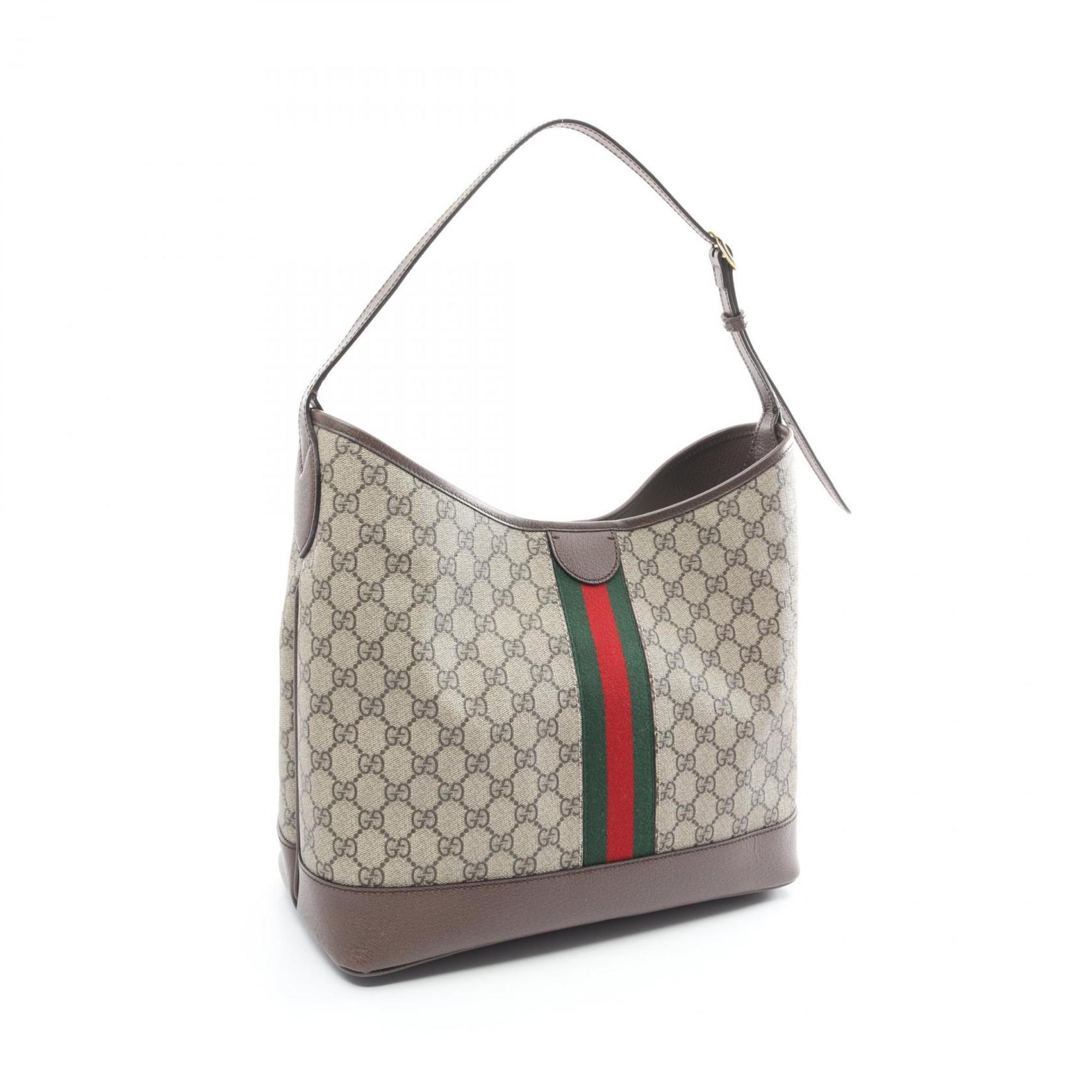 GUCCI Ophidia GG Supreme Medium Shoulder Bag, Coated Canvas, Leather, Women's, Beige, Brown, Multicolor, 78139296IWG8745