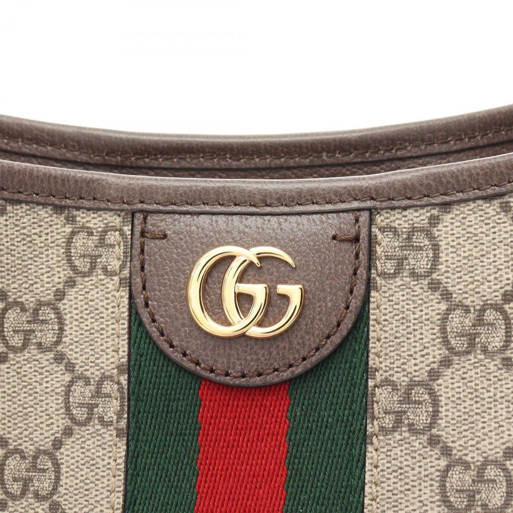 GUCCI Ophidia GG Supreme Medium Shoulder Bag, Coated Canvas, Leather, Women's, Beige, Brown, Multicolor, 78139296IWG8745