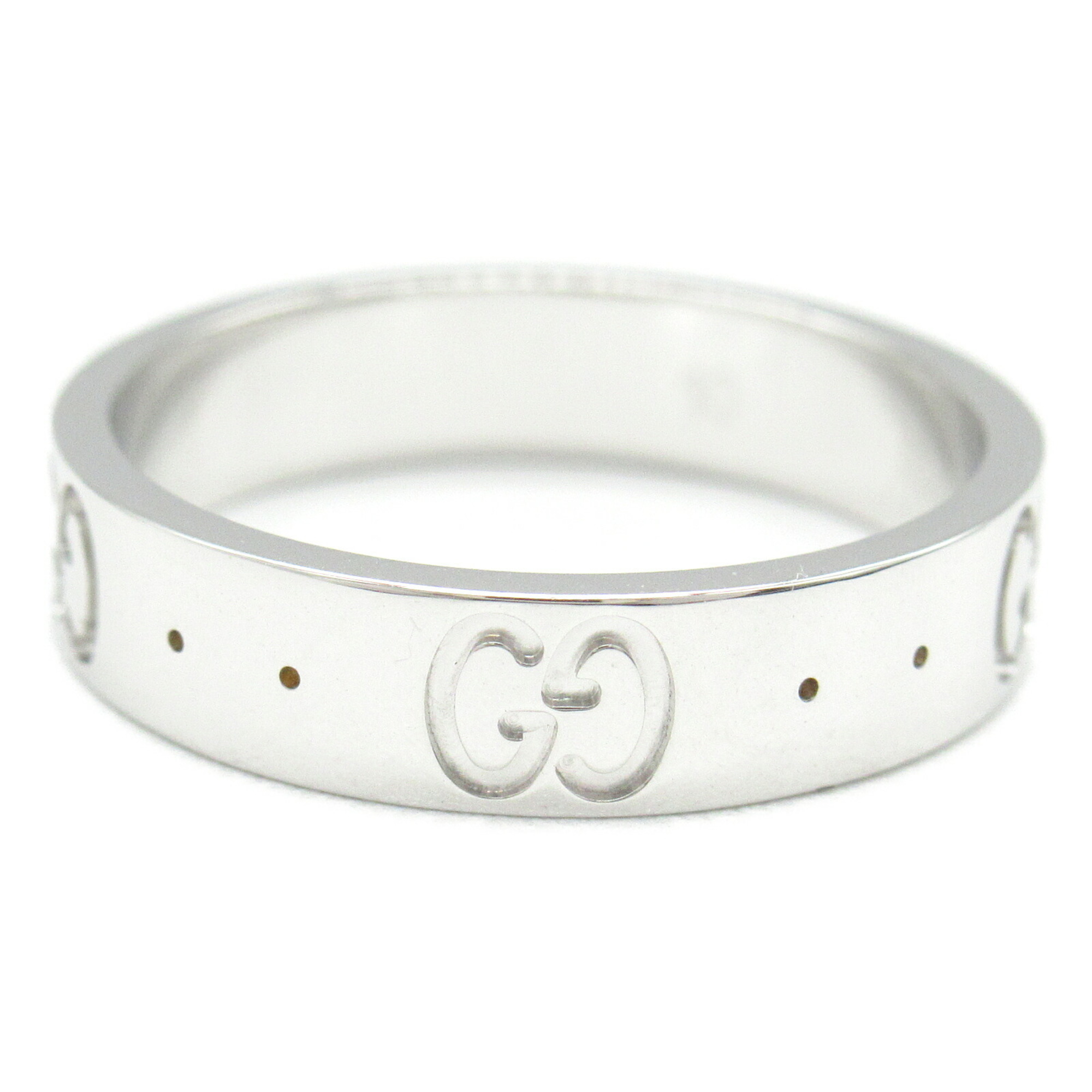 Gucci Icon Ring, K18WG (White Gold), Men's, Women's, Ivory