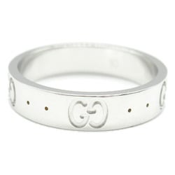 Gucci Icon Ring, K18WG (White Gold), Men's, Women's, Ivory