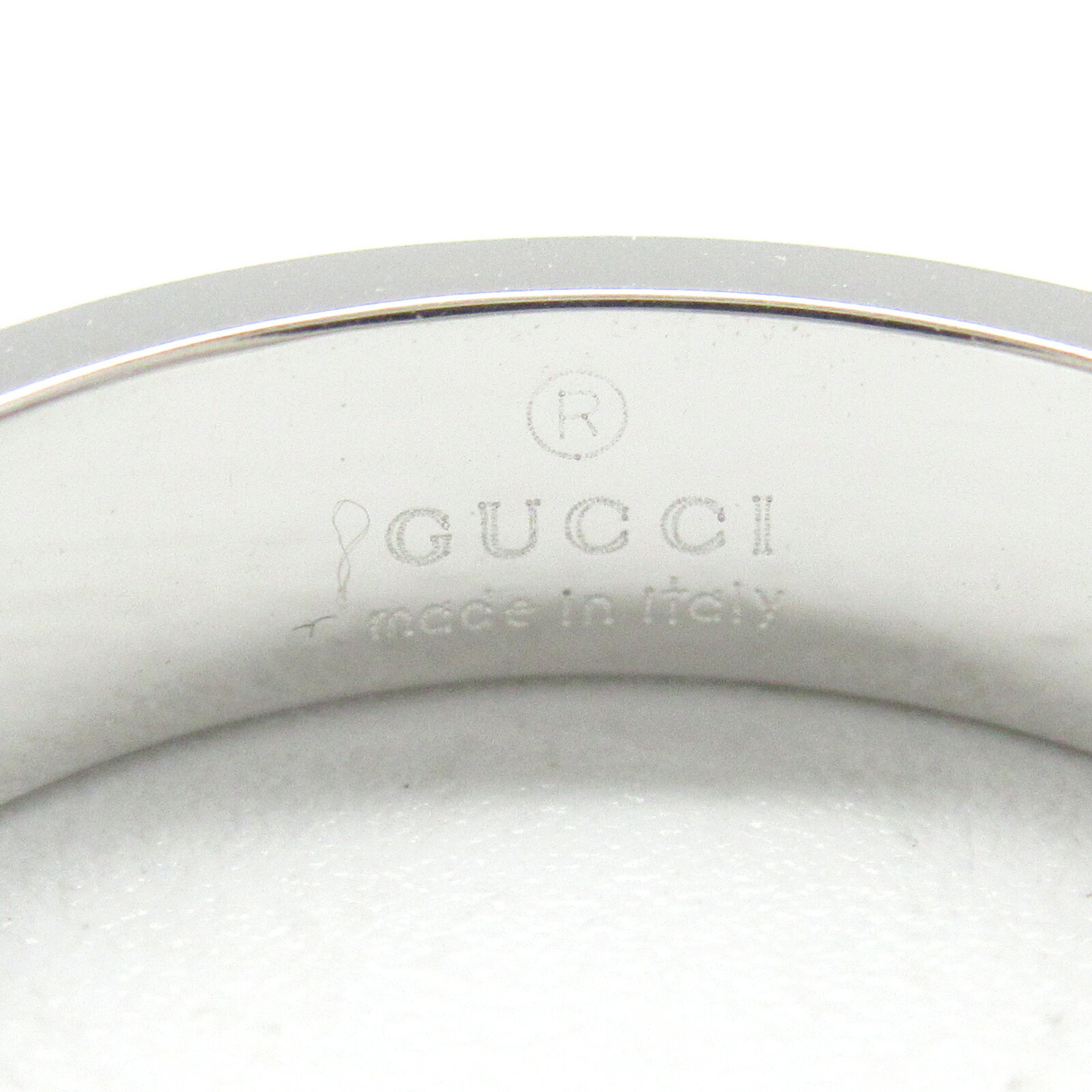 Gucci Icon Ring, K18WG (White Gold), Men's, Women's, Ivory