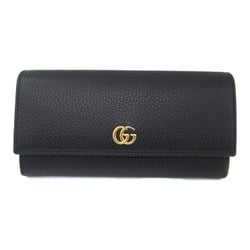 GUCCI GG Marmont Bi-fold Long Wallet Leather Women's Black 45616