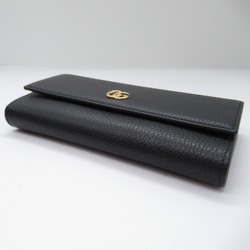 GUCCI GG Marmont Bi-fold Long Wallet Leather Women's Black 45616