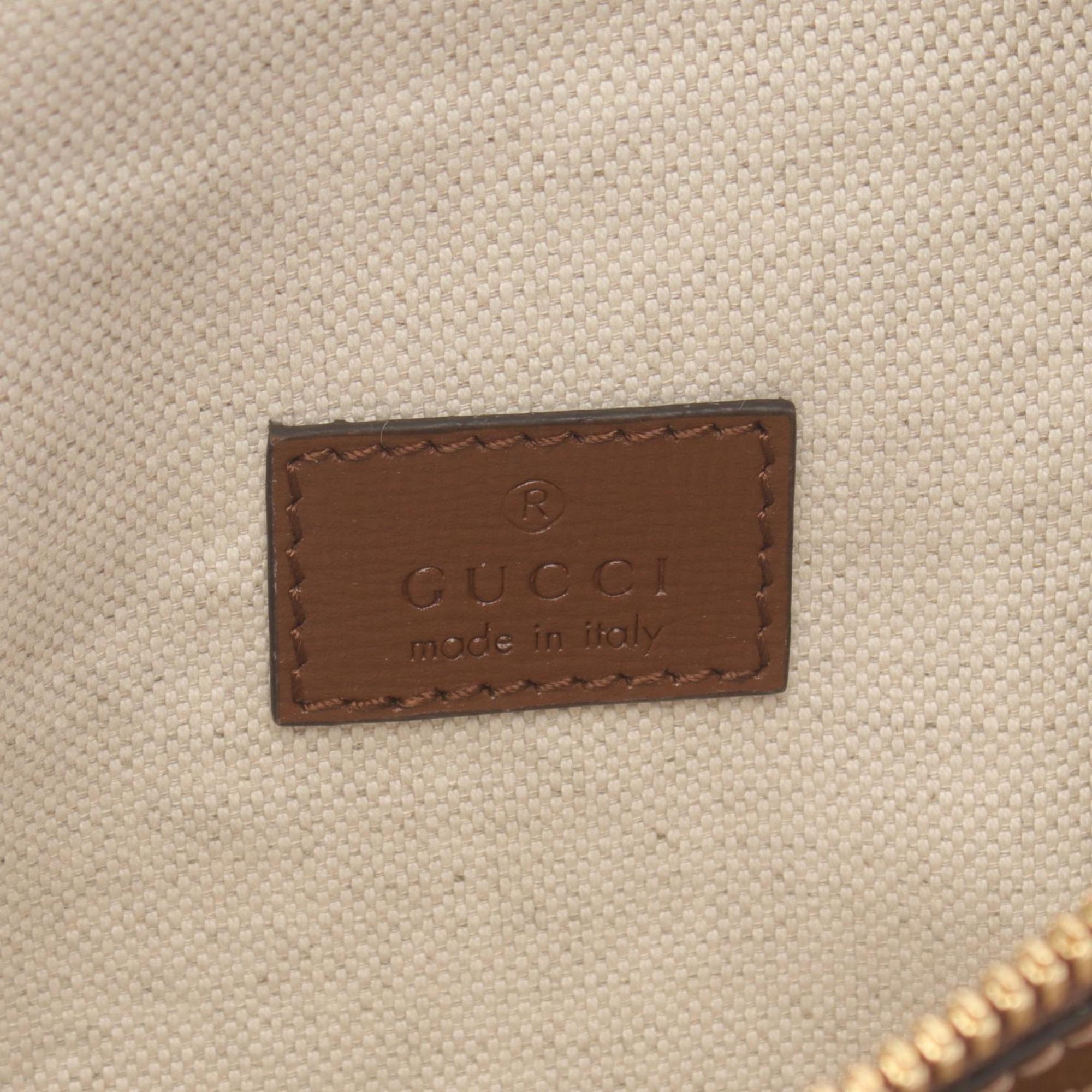 Gucci Interlocking G Belt Bag Waist Body Coated Canvas Leather Men's Beige Brown 68293392THG8563