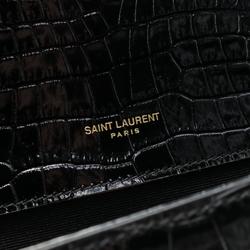 Saint Laurent Kate Tassel Medium Shoulder Bag Patent Leather Women's Black 354119DND0J1000