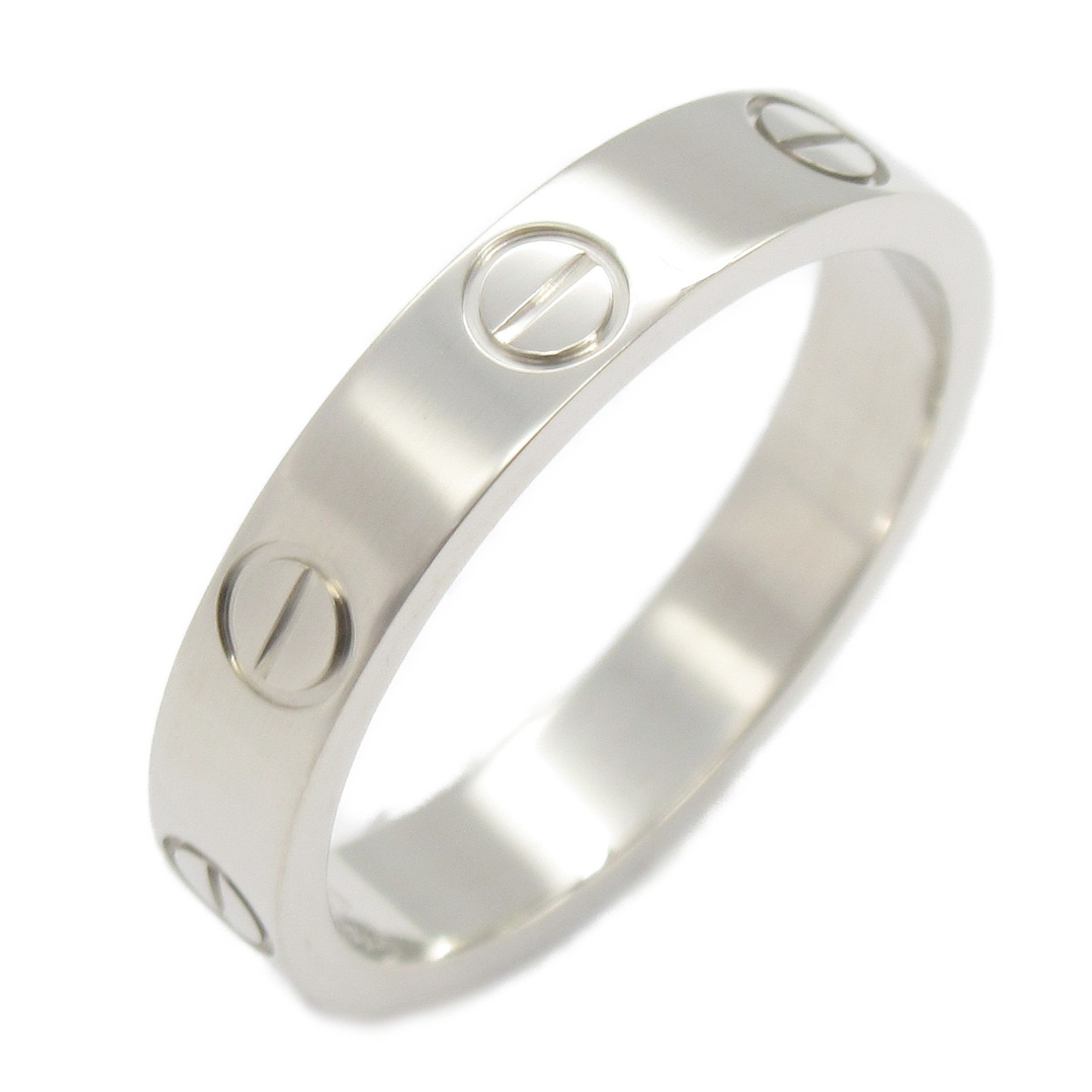 Cartier Love Ring, K18WG (White Gold), Men's, Women's, Silver