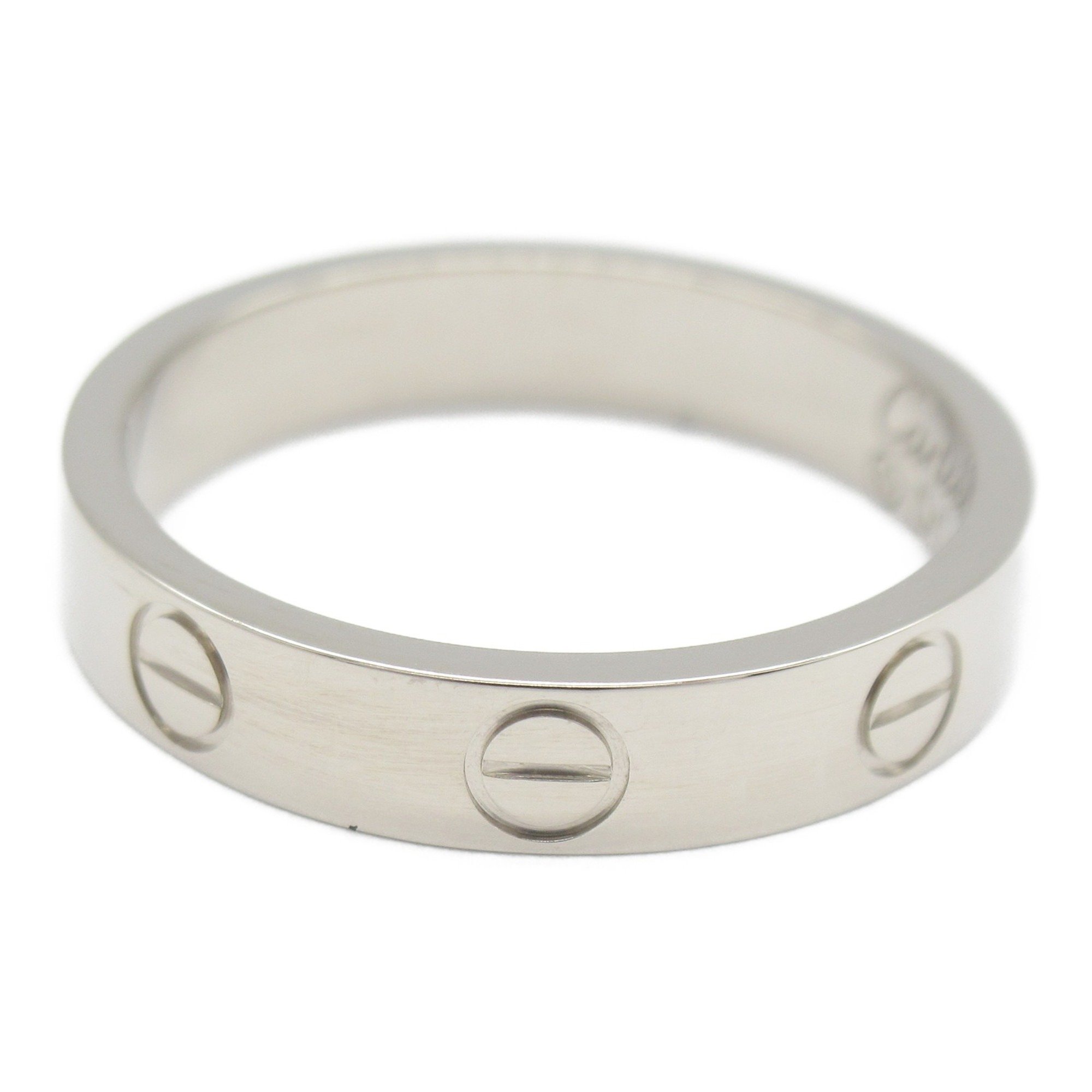 Cartier Love Ring, K18WG (White Gold), Men's, Women's, Silver