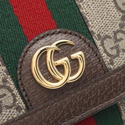 GUCCI Ophidia GG Wallet Sherry Line Bi-fold Coated Canvas Leather Women's Beige Brown Multicolor 598662