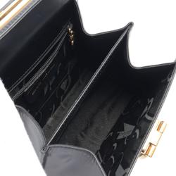 Salvatore Ferragamo Gancini handbag, leather bag, women's, black, 21 2193