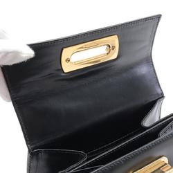 Salvatore Ferragamo Gancini handbag, leather bag, women's, black, 21 2193