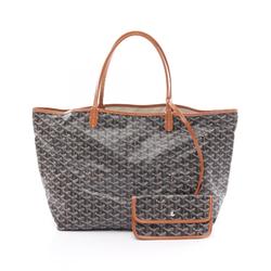 Goyard Saint Louis GM Tote Bag, Coated Canvas, Leather, Women's, Black, White, Brown