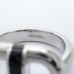 Hermes HERMES Maillon Chaine d'Ancre Noir Ring Stainless Steel Men's Silver Black