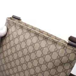 GUCCI GG Supreme Shoulder Bag, Coated Canvas, Leather, Women's, Beige, Brown, 295257