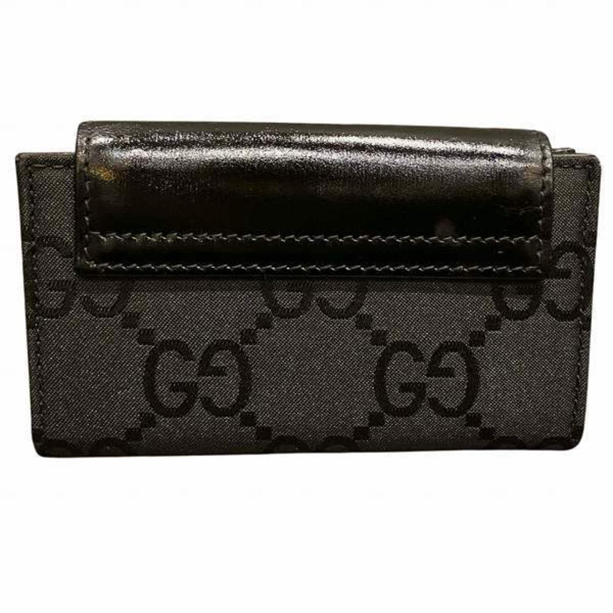 GUCCI GG Canvas 033.3662.0843 Leather 6-ring Key Case for Men