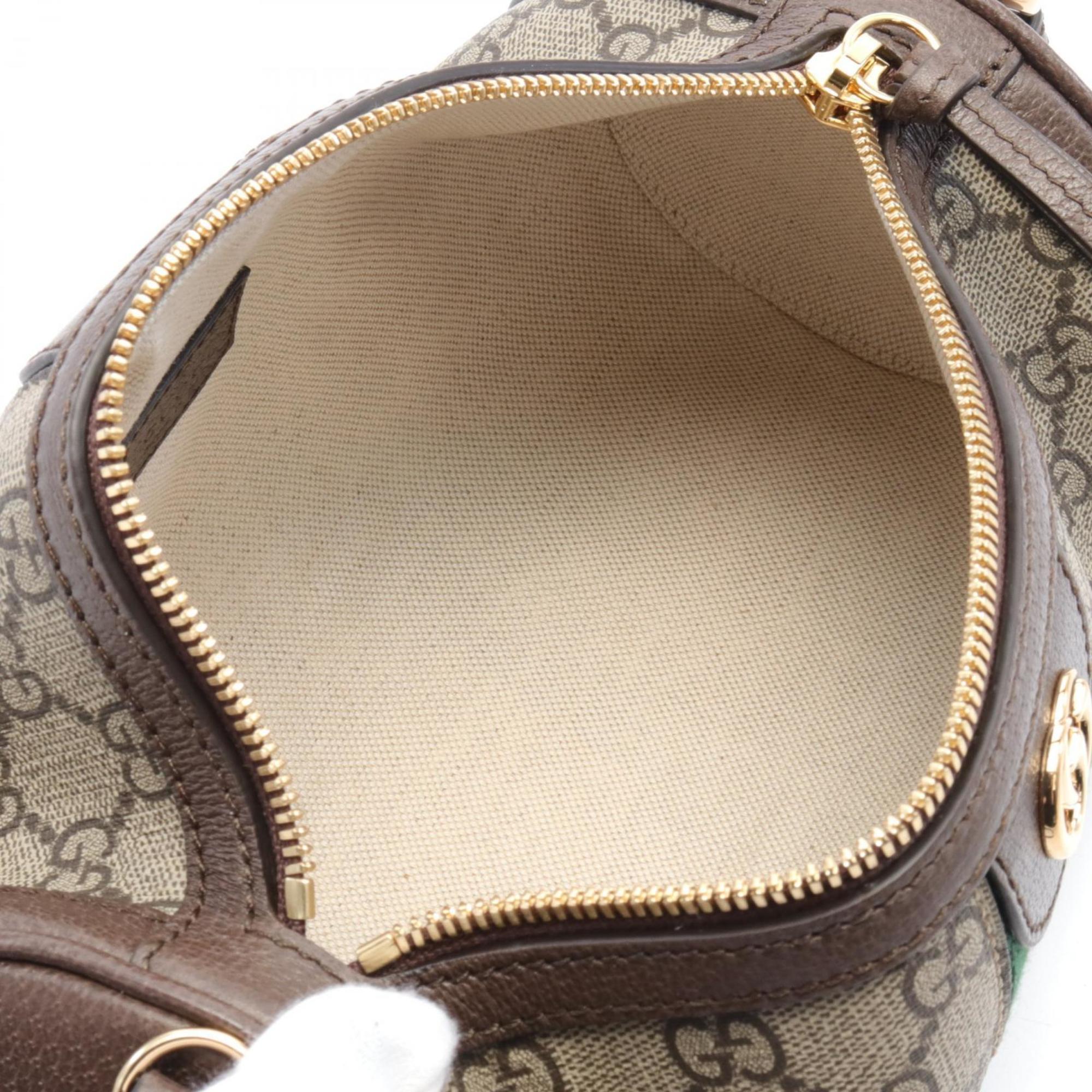 GUCCI Ophidia GG Supreme Shoulder Bag, Coated Canvas, Leather, Women's, Beige, Brown, Multicolor, 79519496IWG8745