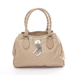 Christian Dior Trotter Handbag Bag Canvas Leather Women's Beige