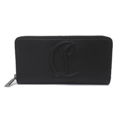 Christian Louboutin By My Side Round Long Wallet Leather Women's Black 3235083CM53