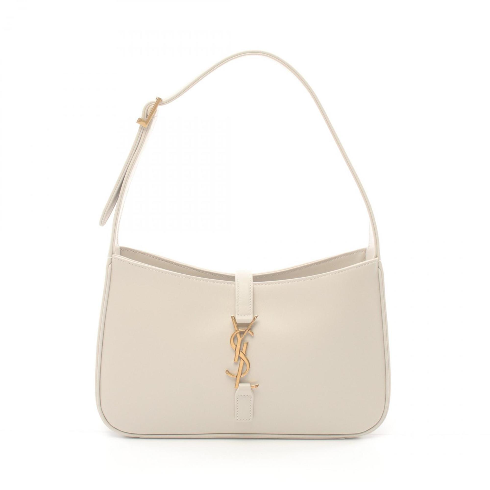 Saint Laurent SAINT LAURENT YSL Hobo Bag Shoulder Leather Women's White 6572282R20W9207