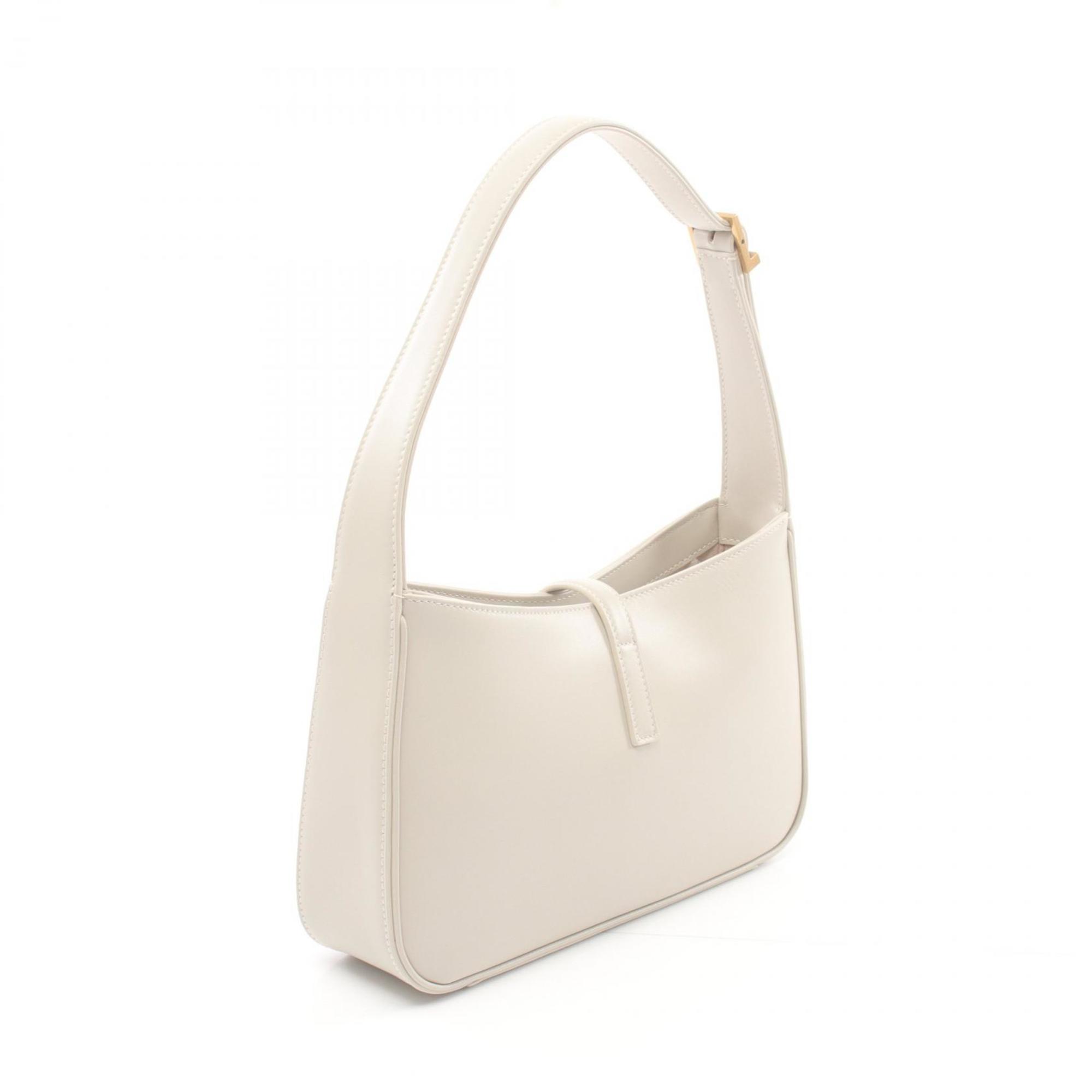 Saint Laurent SAINT LAURENT YSL Hobo Bag Shoulder Leather Women's White 6572282R20W9207