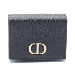 Christian Dior CD 30 Montaigne Tri-fold Wallet Leather Women's Black S2084OBAE