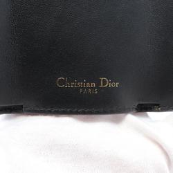 Christian Dior CD 30 Montaigne Tri-fold Wallet Leather Women's Black S2084OBAE