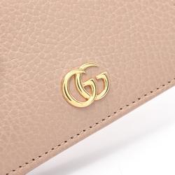 GUCCI Petit Marmont GG Bi-fold Wallet Leather Women's Pink 456126