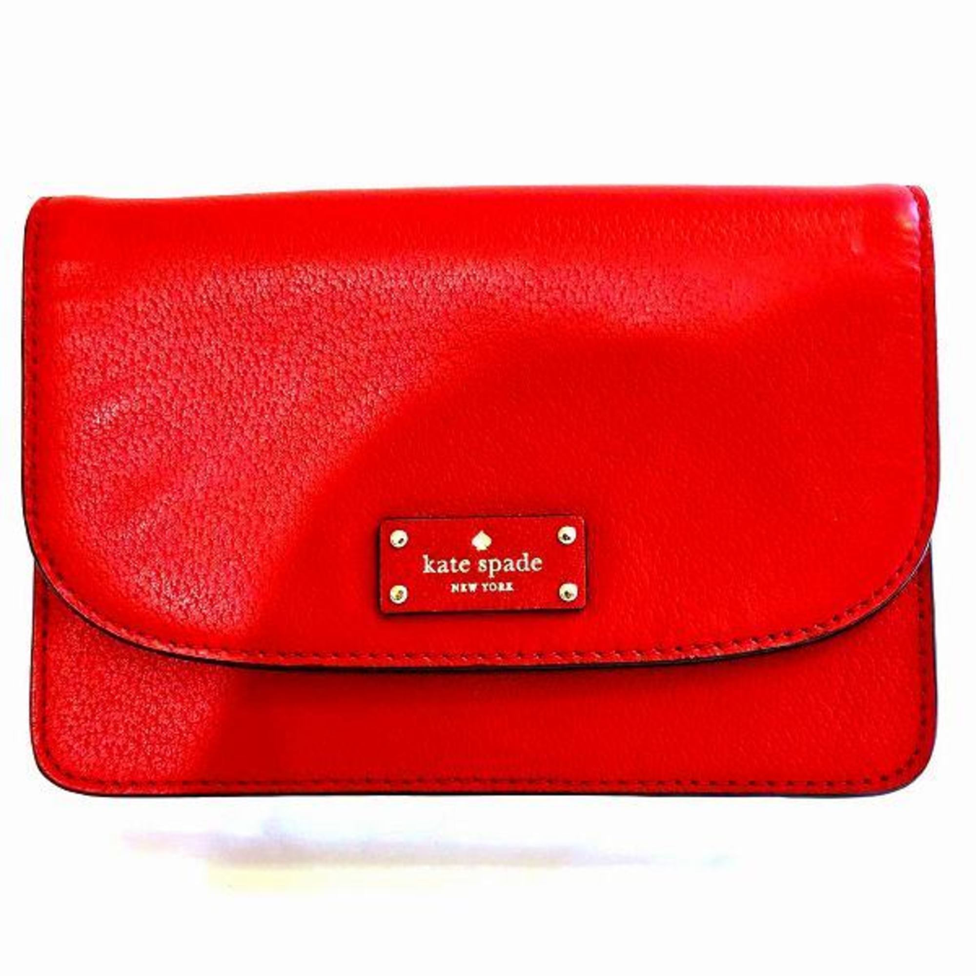 Kate Spade WLRU2983 Red Leather Bag Shoulder Women's