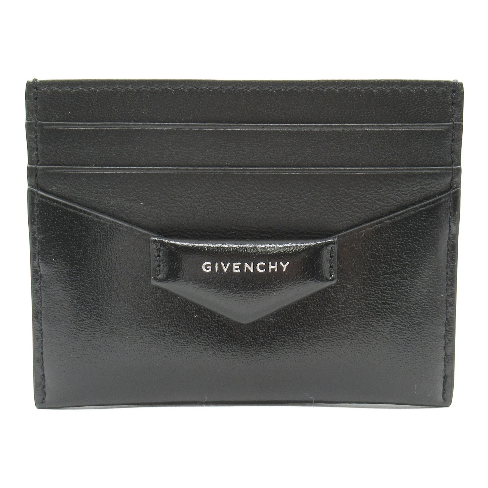 GIVENCHY Business Card Holder/Card Case Leather Men's/Women's Black BB60KCB00D001