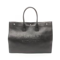 Saint Laurent Rive Gauche Tote Bag Leather Men's Black 587273CWTFE1000