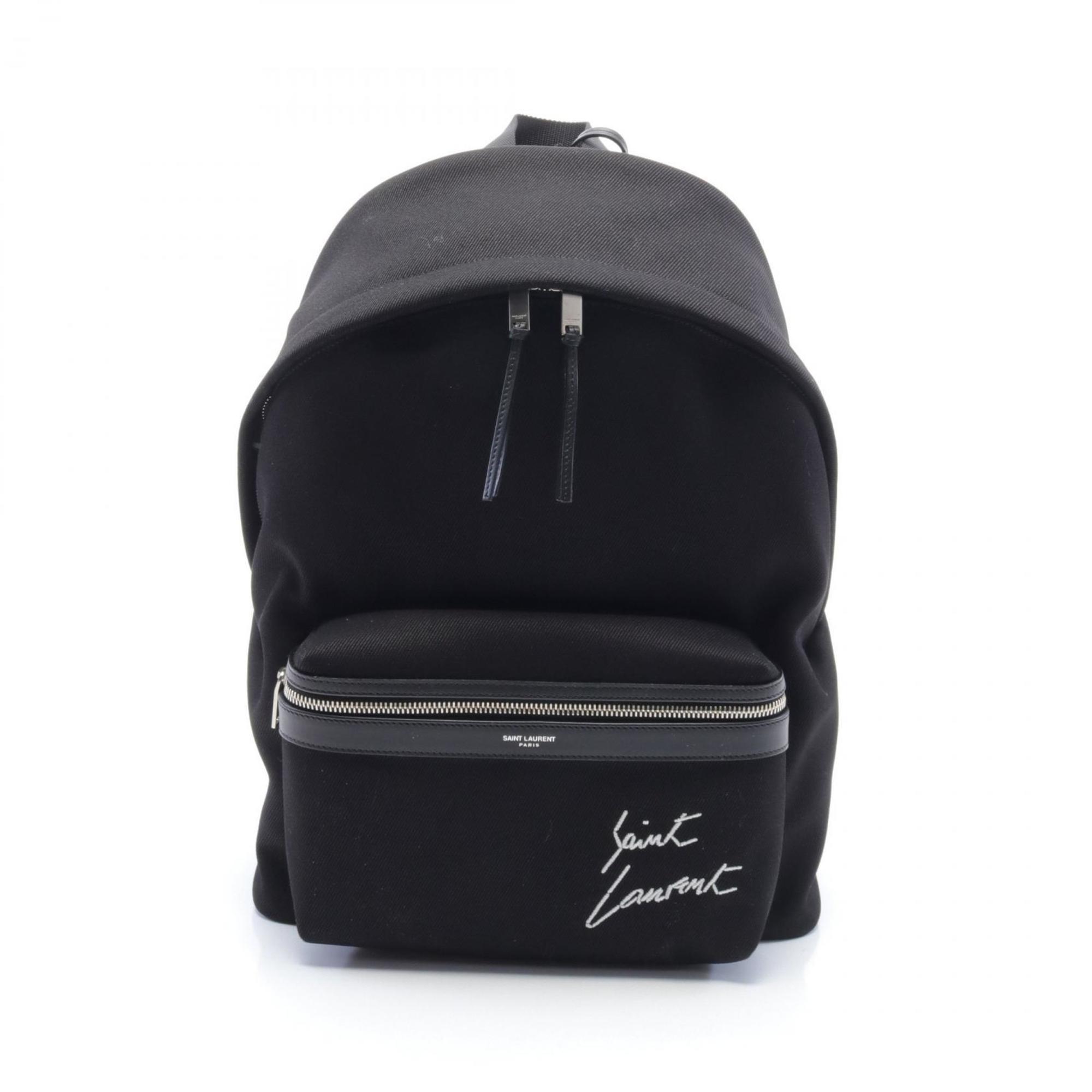 Saint Laurent SAINT LAURENT CITY City Rucksack Backpack Bag Cotton Men's Black 534968FAAVV1070