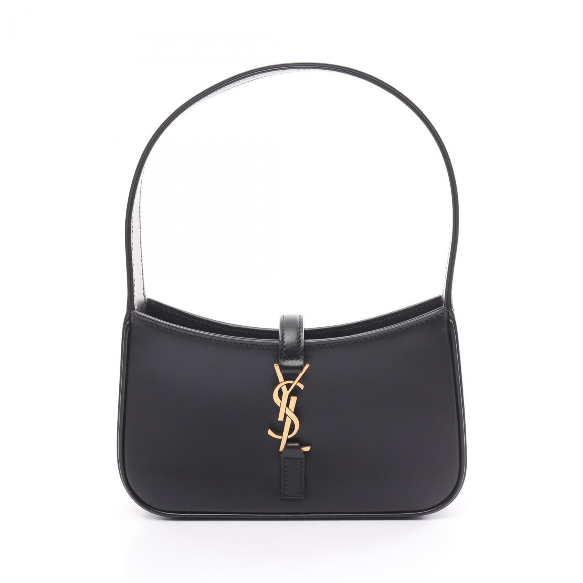 Saint Laurent LE 5 A 7 Hobo Handbag, Leather, Women's, Black, 7103182R20W1000