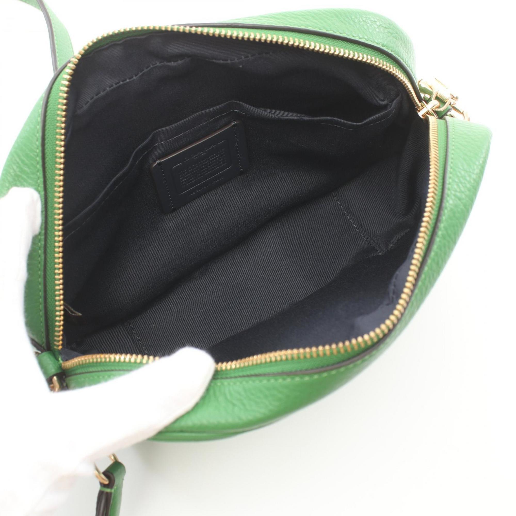 COACH shoulder bag, leather, women's, green