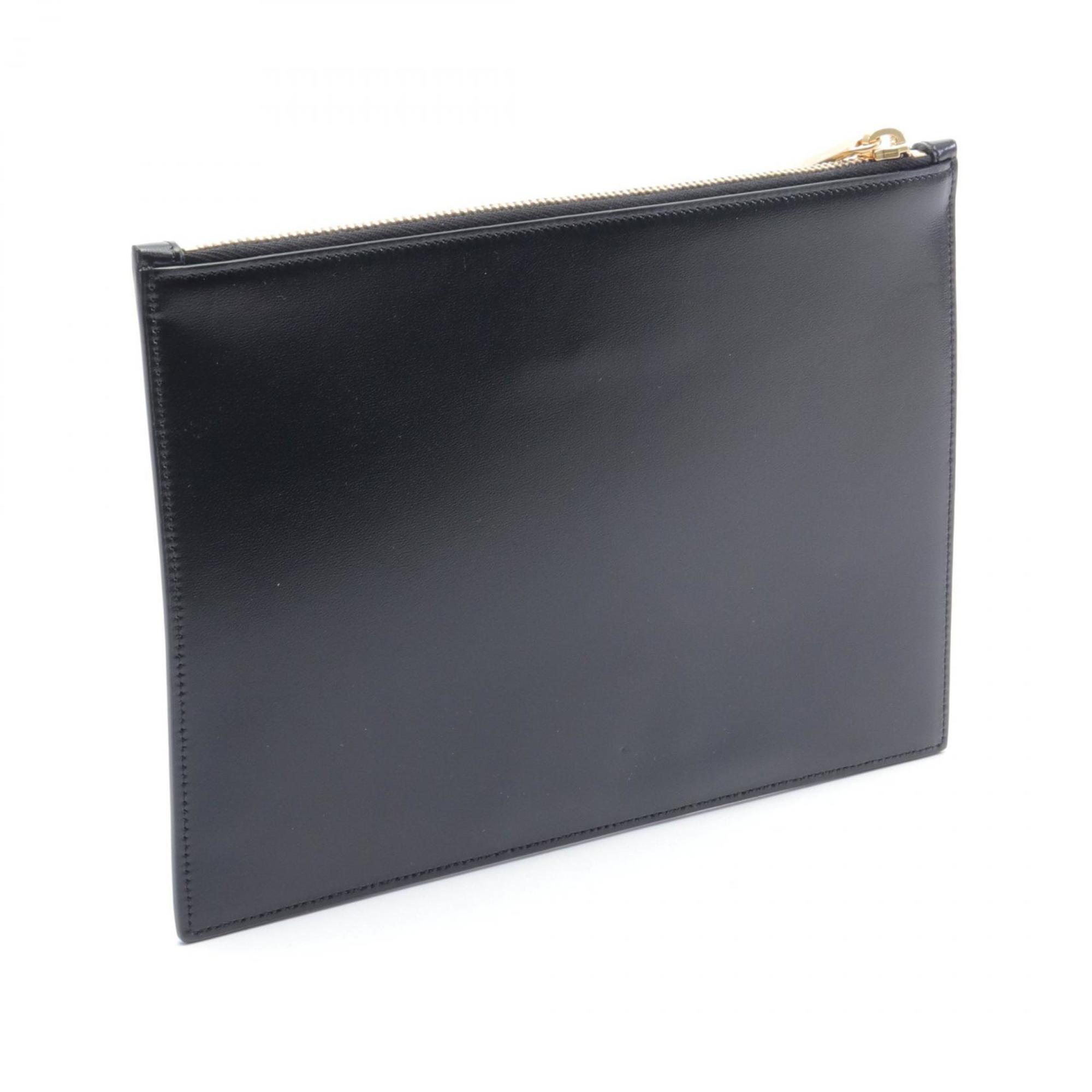 Saint Laurent Clutch Bag Leather Women's Black