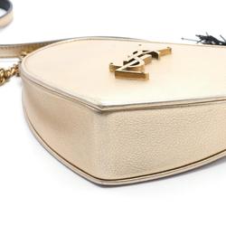 Yves Saint Laurent Saint Laurent Paris Monogram Heart Shoulder Bag Leather Women's Gold 540694