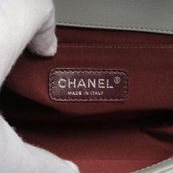 CHANEL Boy Chanel Chevron V-stitch shoulder bag, leather, women's, grey