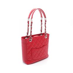 CHANEL Matelasse PST Tote Bag, Caviar Skin (Grained Calf), Women's, Red, A20994