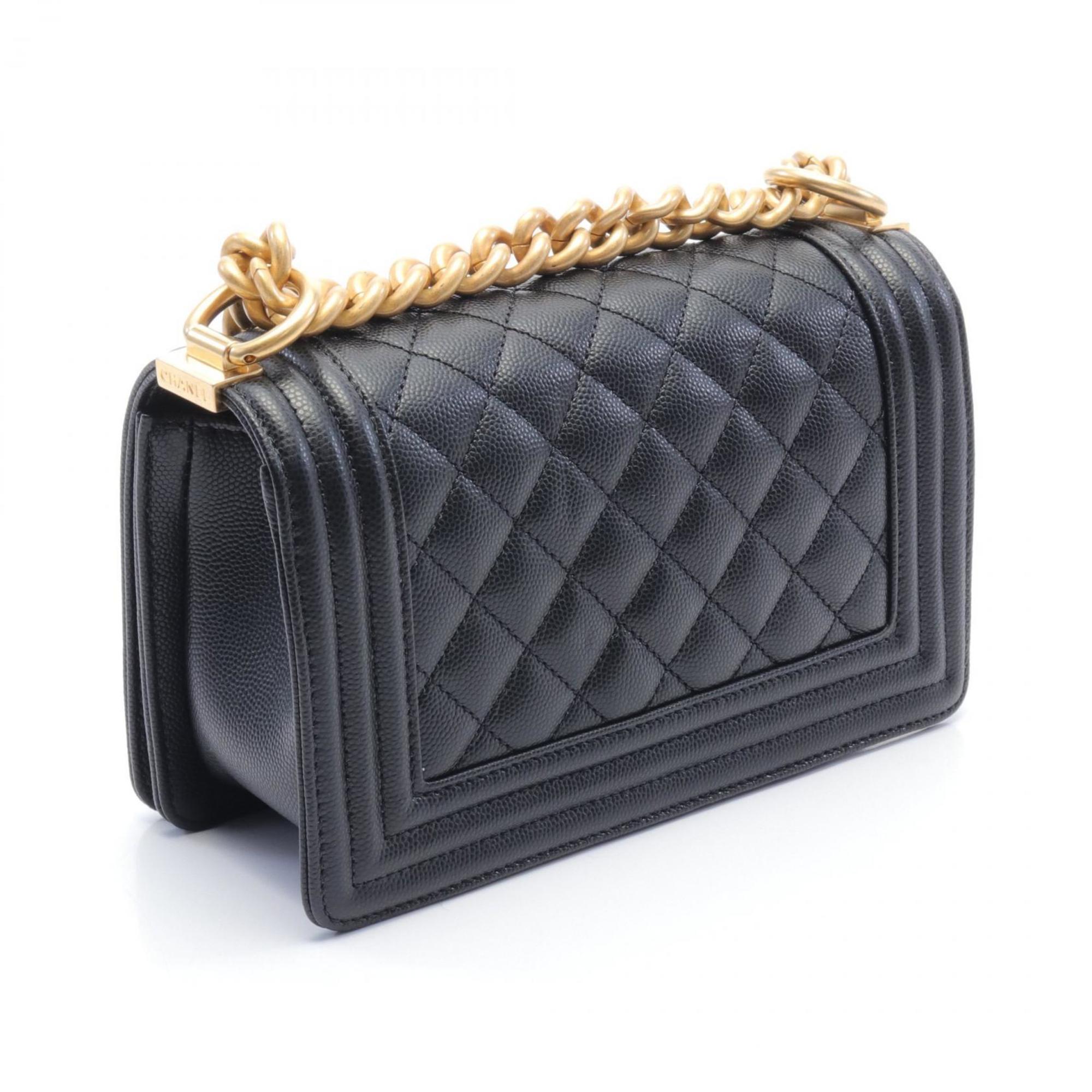 CHANEL Boy Chanel Matelasse Shoulder Bag Caviar Skin (Grained Calf) Women's Black